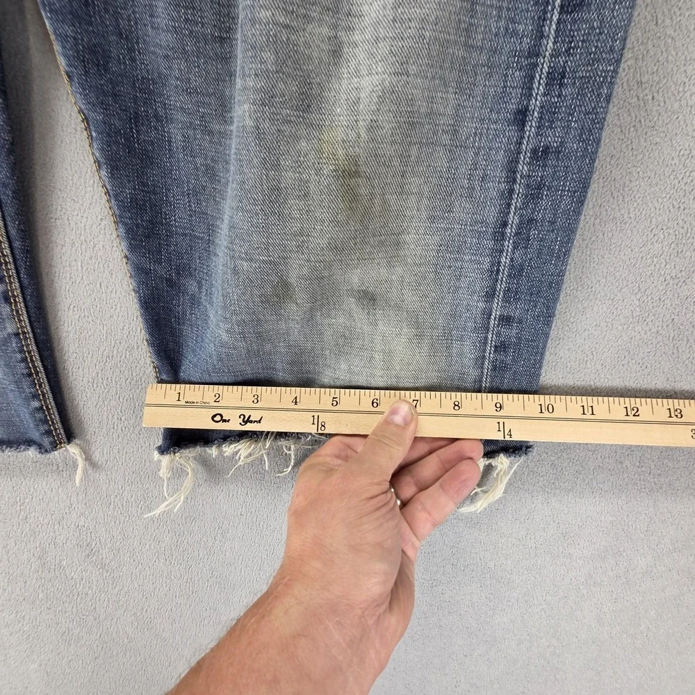 Lee Shorts Mens 38 Blue Denim Selvedge Nitro Bermuda Cutoff Jorts 15